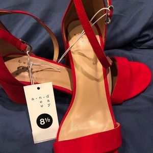Red open heels